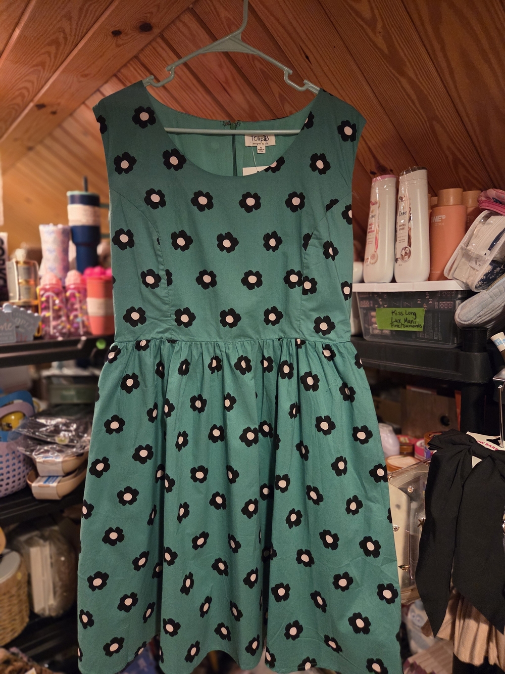 Tea Collection Green Floral Fit-and-Flare Dress